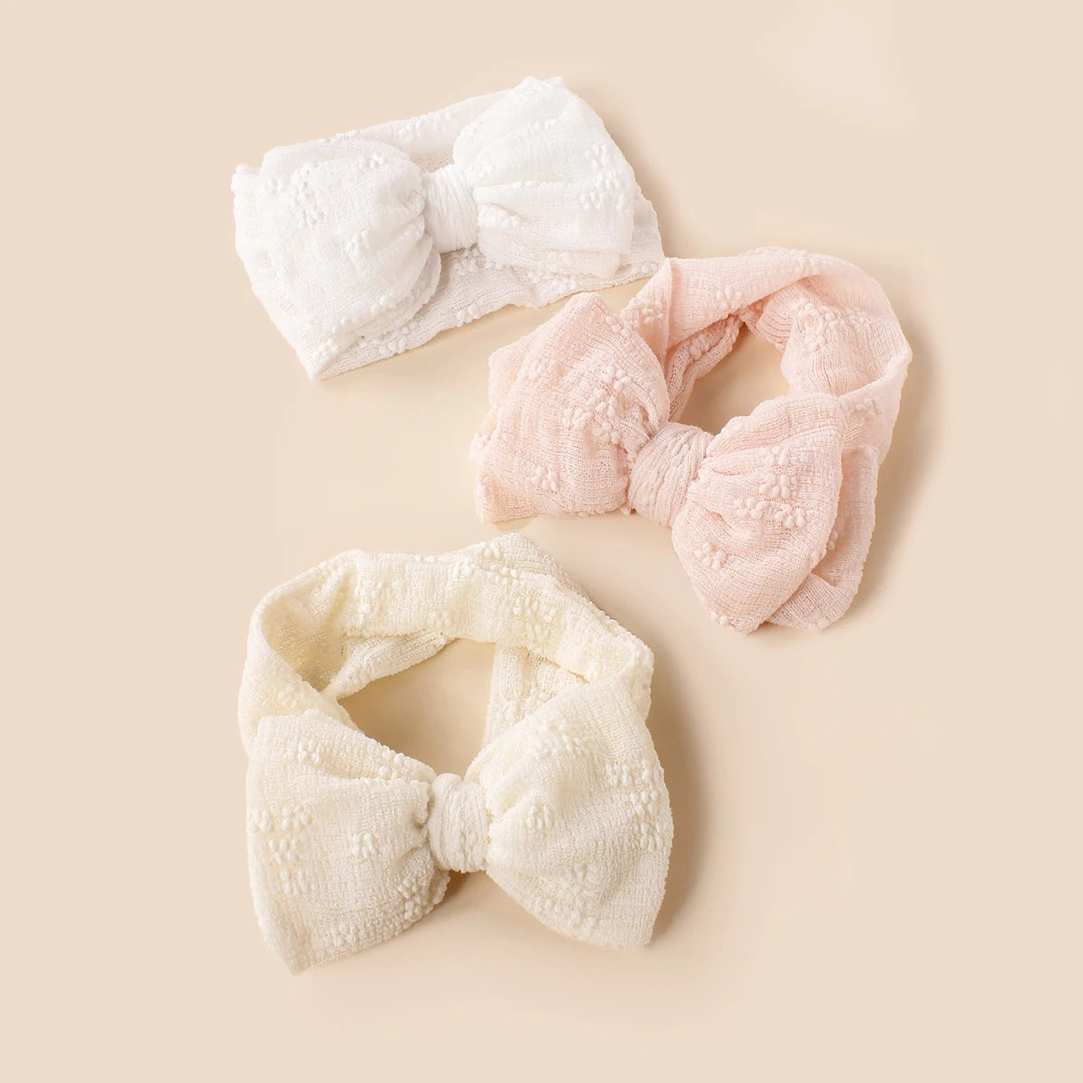 Breathable Baby Mesh Headbands Top Knot Double Bows Soft Turban Headwraps For Girls