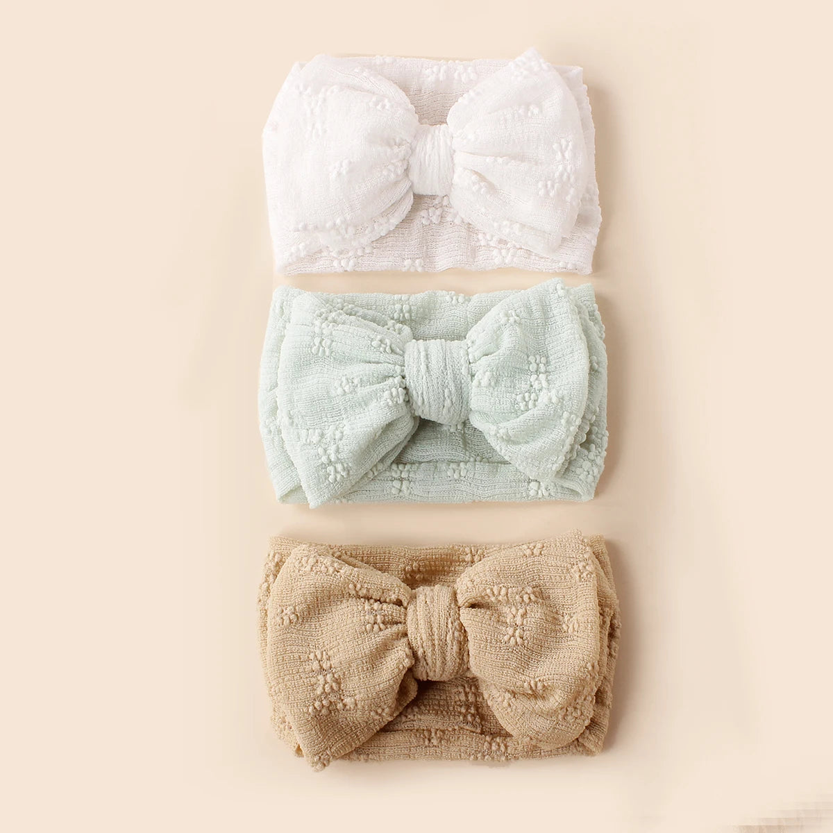 Breathable Baby Mesh Headbands Top Knot Double Bows Soft Turban Headwraps For Girls