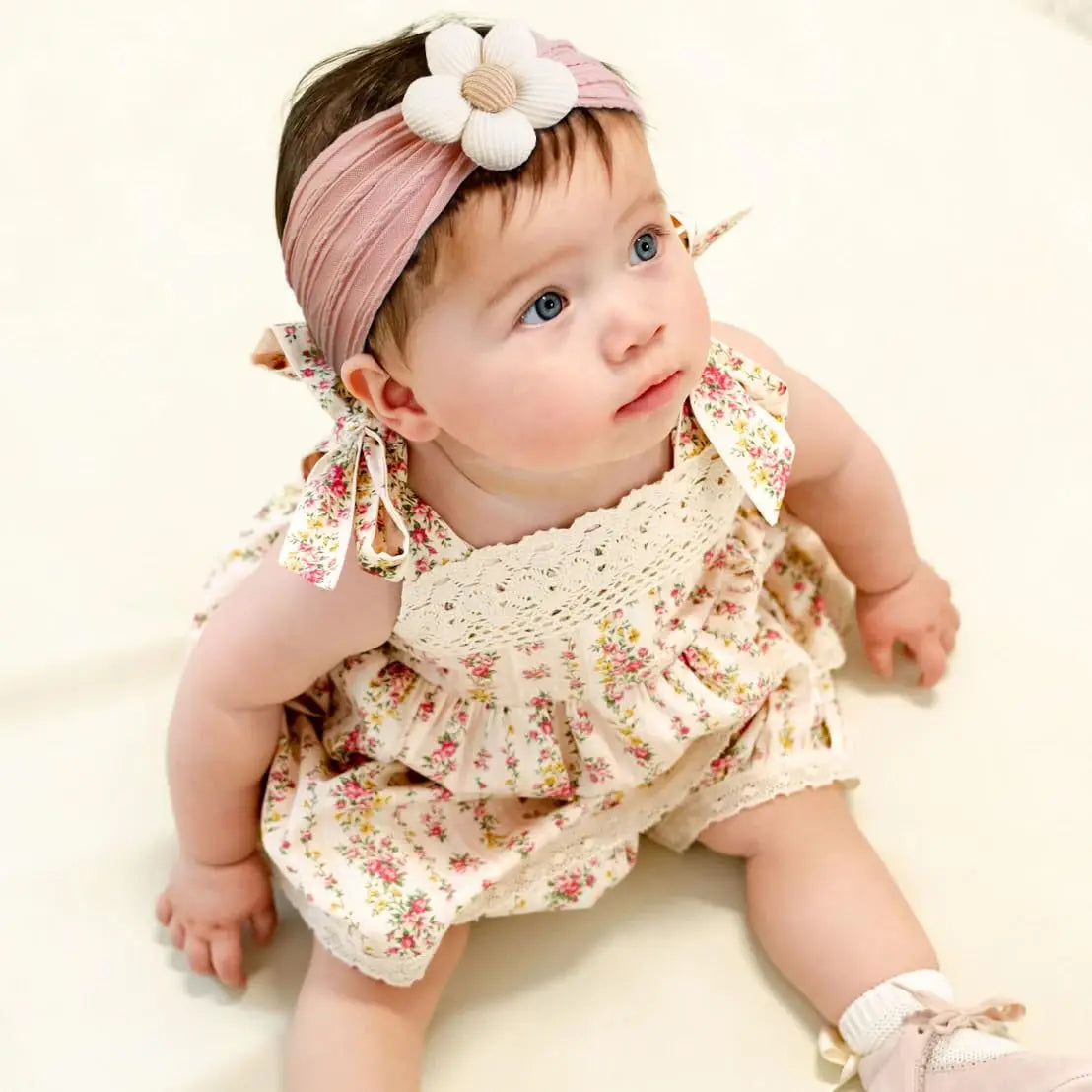 Flower Nylon Girl Hairband Elastic Soft Baby Headband for Children