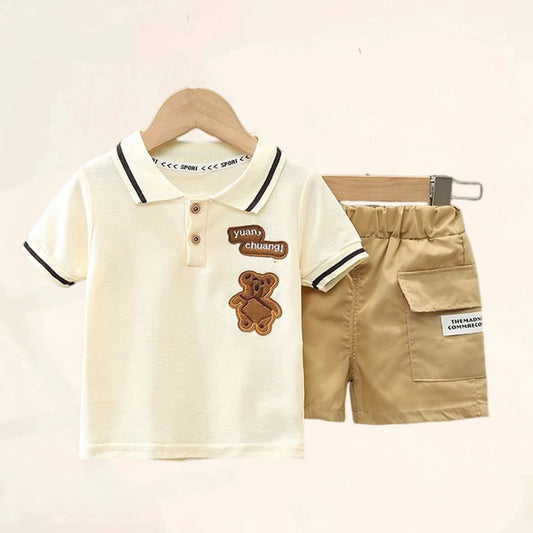 Baby Boy Cute Bear T-shirt and Shorts Set