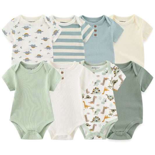 4Pieces New Born Onesie Print Cotton